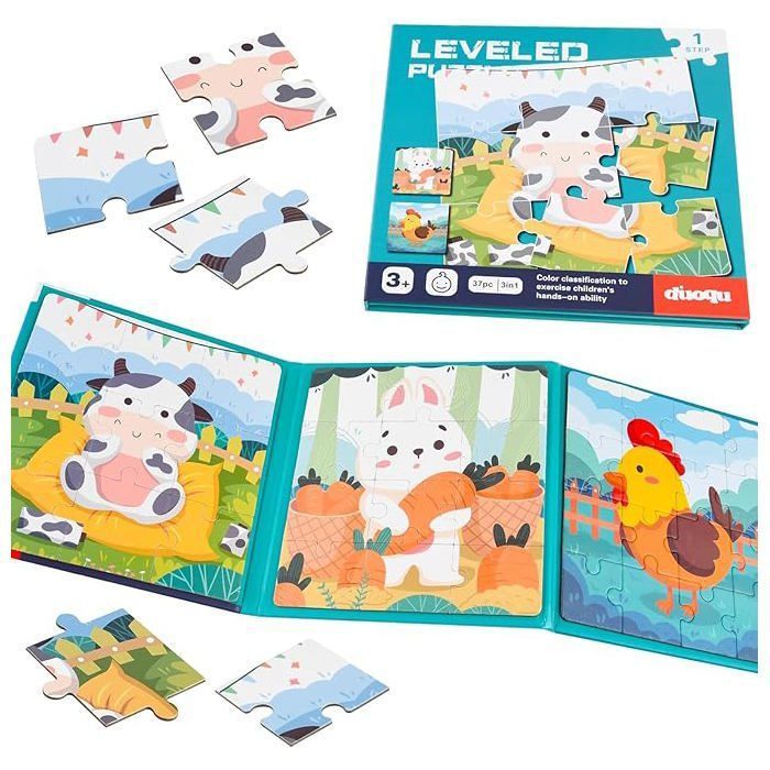 Jouet de voyage puzzle magnétique – Jeux éducatifs pour Leś tout-petits de 3 à 5 ans | Activités amusantes en avion pour Leś , essentiels du road trip, jeux de voyage silencieux
