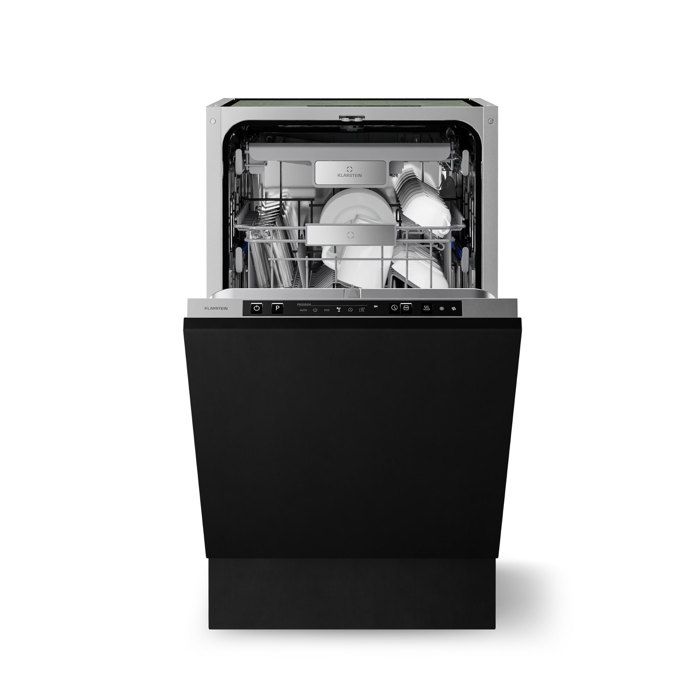 Klarstein Velaire Lave-vaisselle encastrable 45 cm Classe B Minimalisme pratique et performance élevée Noir