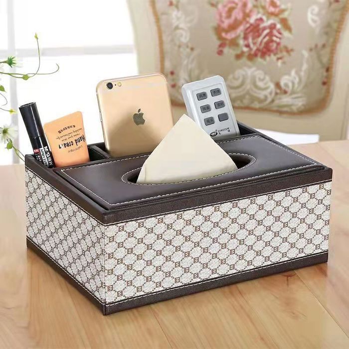 ®TONLRGY Boîte à mouchoirs en similicuir idéale pour la maison ou le bureau 23 5 x 16 5 x 9 5 cm lettre