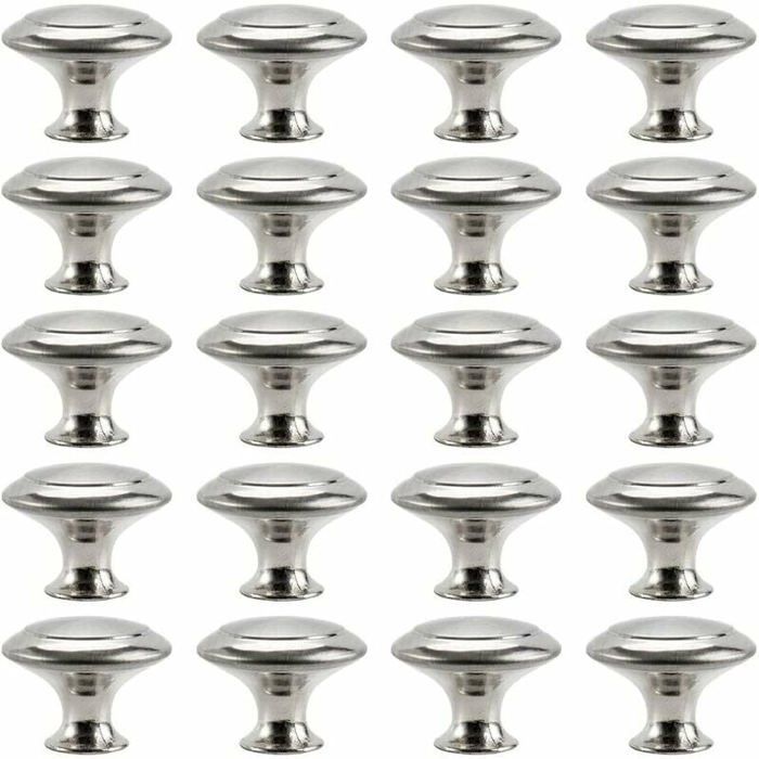 Bouton de Meuble Cuisine Poignées Cabinet Acier Inox Portes Coupe Décoration Porte Cabinet Placard Tiroir Armoire(20PCS)-