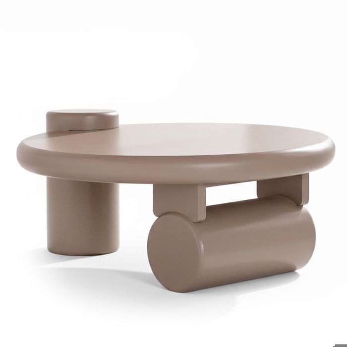 MENZZO Table basse ronde asymétrique 100cm Yang Taupe MENZZO Table basse ronde asymétrique 100cm Yang Taupe