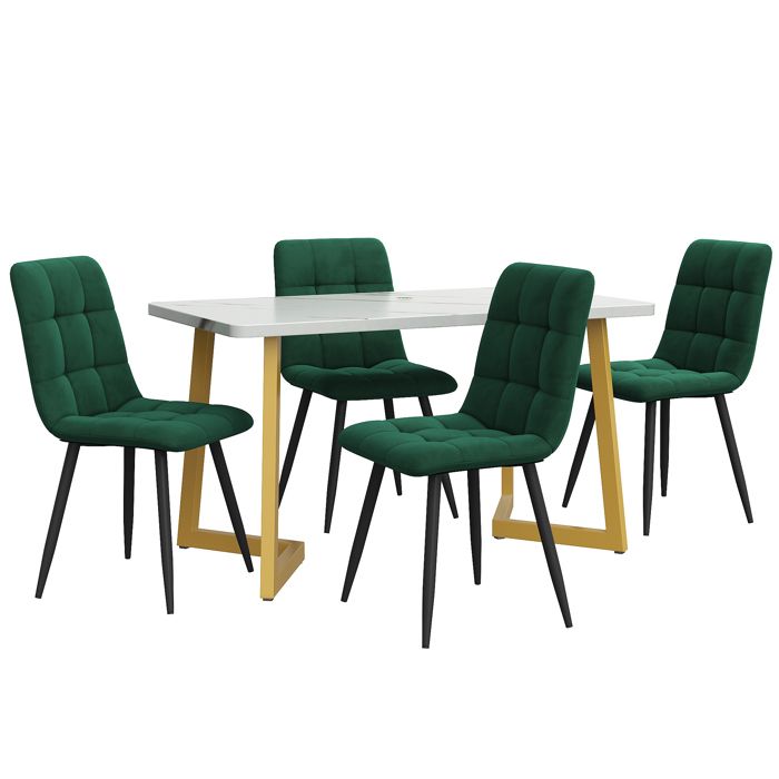Table de salle à manger de 117 cm avec 4 chaises table de salle à manger rectangulaire table de cuisine moderne chaise de salle à