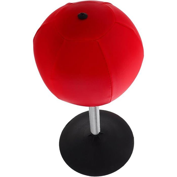 Relaxdays Mini Punching-Ball De Table - Sac De Frappe Anti-Stress Bureau Noir/Rouge
