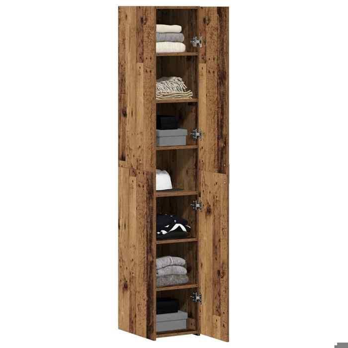23266 2 pcs Buffet haut - Bibliothèque - Buffet de rangement - Bois ancien 30x425x185 cm（Printemps/été soldes）