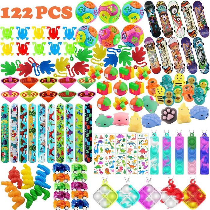 Fidget Toys Set-Anxiété Relief Finger Toys-122Pcs-Stress à doigts jouets à pousser jouets à rebondir Soulagement du Stress-Dès 3 Ans