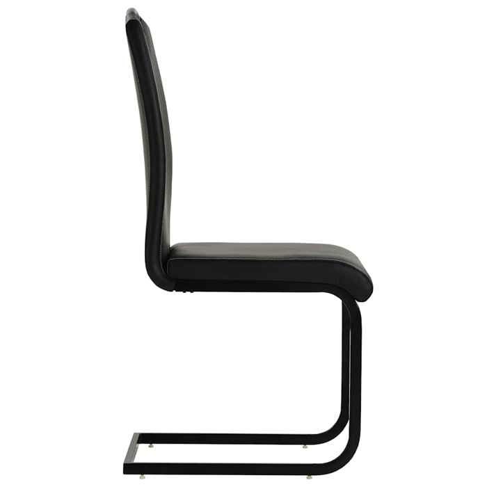 Confortable Chaises à manger cantilever (2 pcs) Applications larges 110 kg par siège noir similicuir__19217