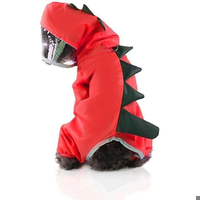 Impermeable pour Petit Chien avec Bandes Reflechissantes - Manteau de Pluie Imprime Dessin Anime Vetement Ete Chiot et Pugi