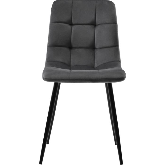 Ensemble de salle à manger 5 pièces moderne avec table ronde 80 cm et 4 chaises en velours noir