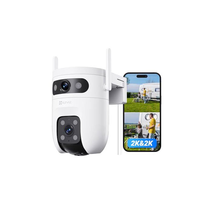 Caméra de surveillance WiFi extérieure - EZVIZ - C9c - Double objectif 2K - PTZ 360° - Vision nocturne couleur 40m