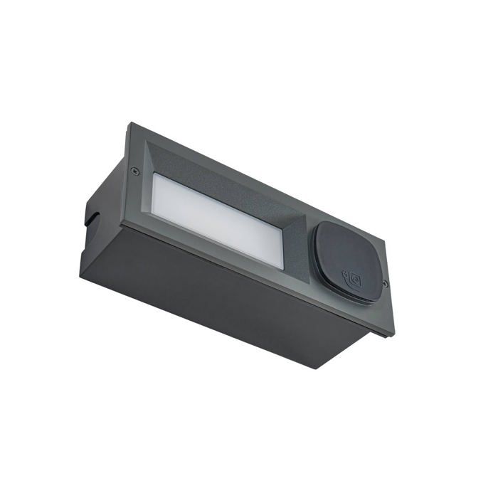 LED Applique extérieure Lachlain (Moderne) en Noir Métal (1 lampe à) encastrable pour l’extérieur applique mur extérieur/mur de la