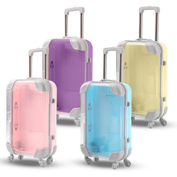 Lot de 4 mini valises-Boîte cadeau-Cadeau dargent-Caisse de vacances-Cadeau de voyage-Valise de voyage-Tirelire miniature