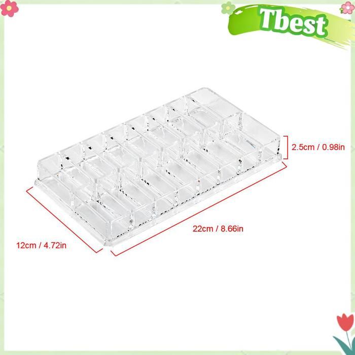 Tbest Boîte de magasin Organisateur Acrylique à 16 Grilles Boîte de Rangement Transparente avec 16 Compacts meuble boite