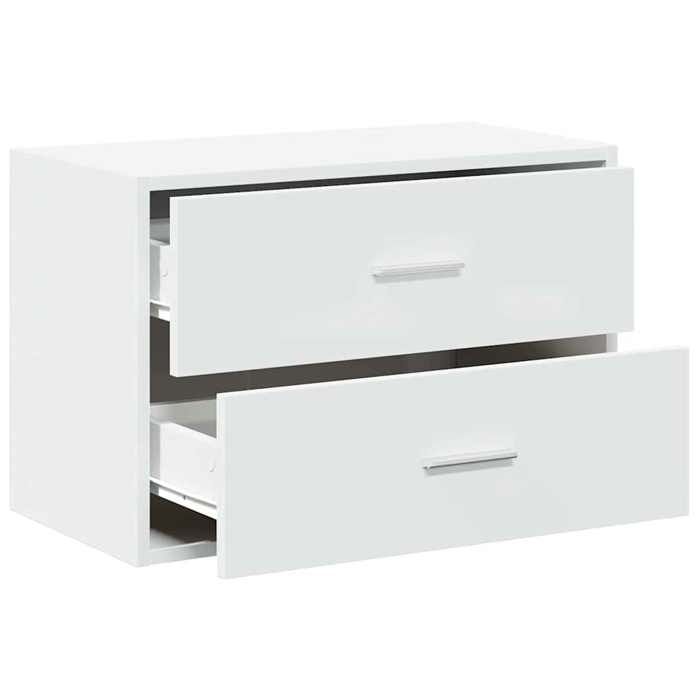 Armoire avec 2 tiroirs blanc 60x31x40 cm bois dingénierie_2 ans garantie_74149