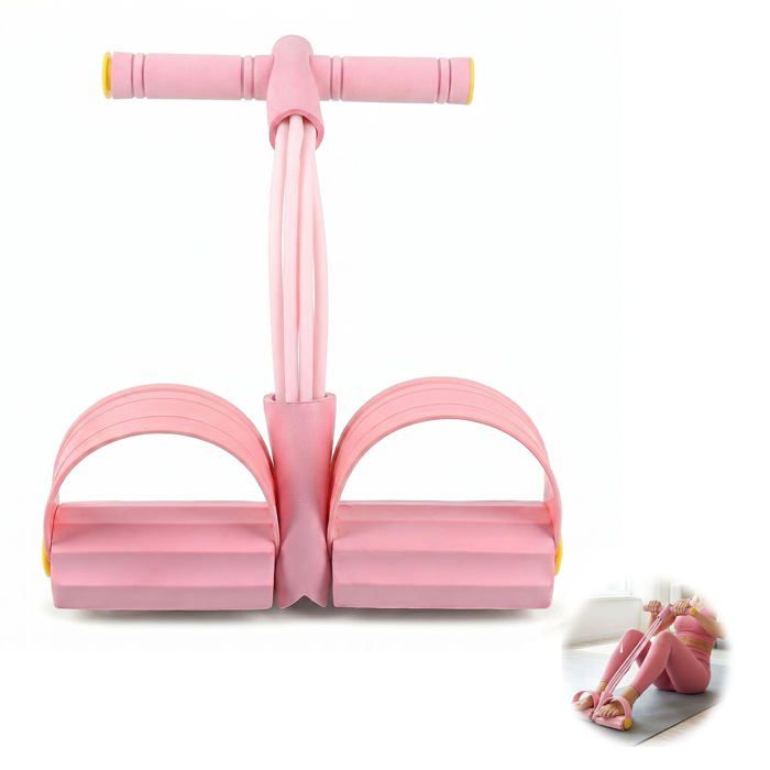 1 Appareil De Fitness Multifonction Rose Entraîneur Abdominal avec 6 Tubes Élastiques Aide Aux Sit UPS Et Entraîneur Jambes pour