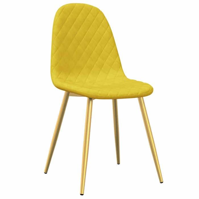Neuf& 73047Lot de Sièges salon - Scandinave - Chaises à manger (4 pcs) - Montage simple - Jaune moutarde Velours