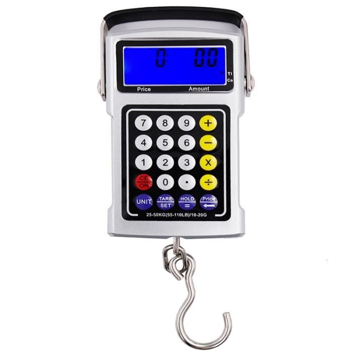 Balance électronique Numérique 50kg - Crochet Suspendu - Pêche, Bagages, Cuisine (Neuf)