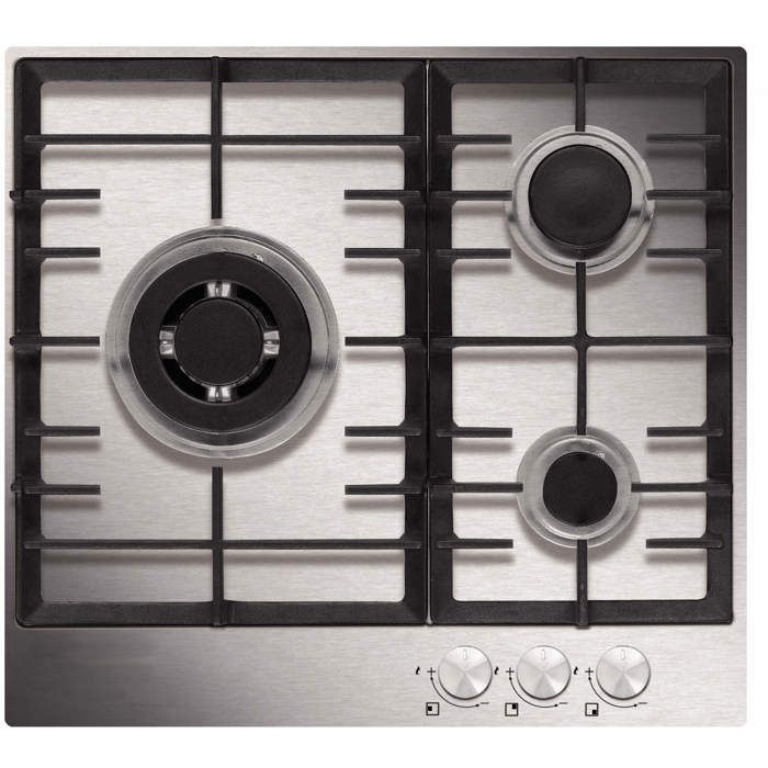 Table Gaz - AIRLUX - AT635HIX - 3 brûleurs - Acier inoxydable - Avant