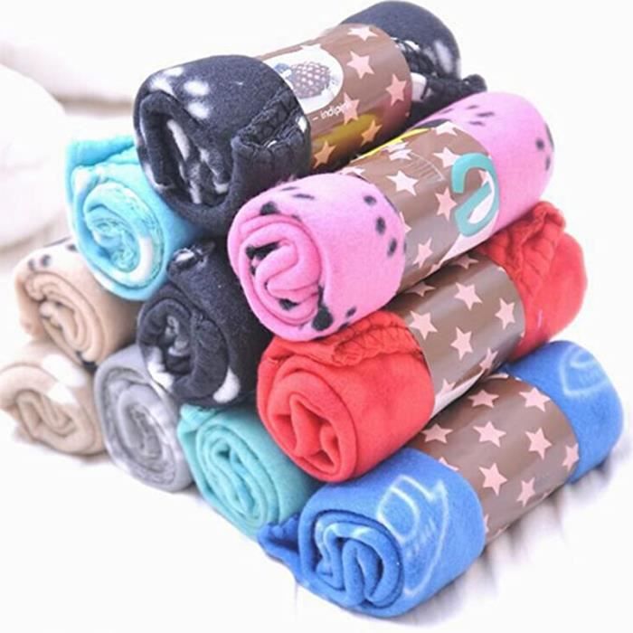 Meilleurs prix pour Couverture, Lot De 6 Couvertures Chaudes En Polaire Double Couche Pour Animaux De Compagnie 70 X 60 Cm (Multicolore)