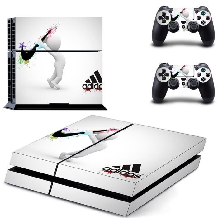 Nike Adidas Logo PS4 Skin Vinyl autocollant Decal Sticker pour Sony Playstation 4 Console 2 Kits pour manettes Cdiscount Informatique