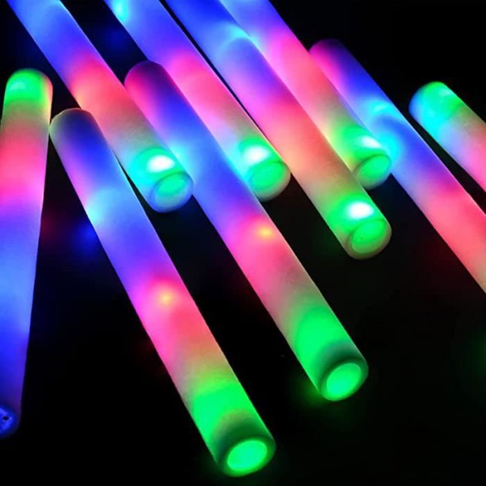 10pcs - Stick brillant - Bâtons lumineux en mousse pour mariage, lumière  LED, bâtons clignotants colorés, fou