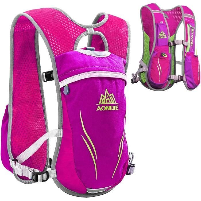 Gilet D'hydratation Course à Pied 5L – Noir Taille L – Léger Pour Trail, Rando, Triathlon