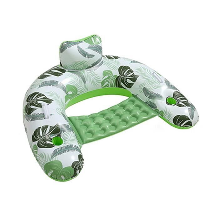 COOLJOYA Bouée Chaise Hamac Gonflable Avec Porte-gobelets – Adulte, Confortable, Capacité De Charge élevée