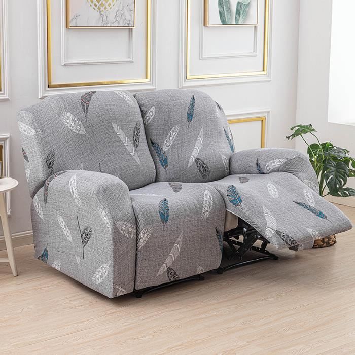 Housse de Fauteuil Relax - Extensible 2 Places - Imprimée - Dimensions Ajustables - Style Contemporain