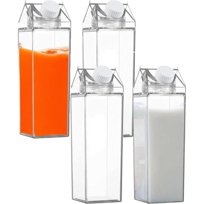 Lot De 3 Bouteilles D'eau Transparentes En Carton De Lait De 1000 Ml