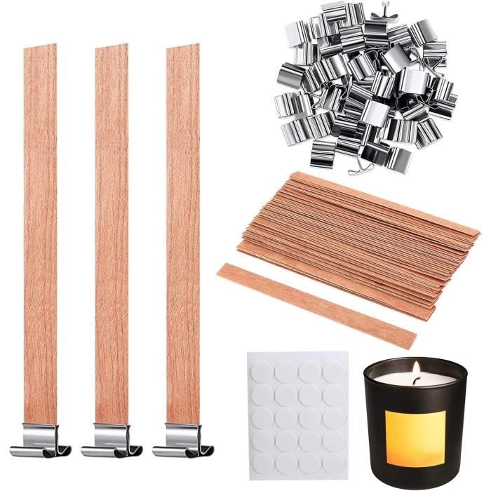 Bougie Meche Bois Mèche De Bougie En Bois - 50 Sets - Mèches De Bougies Pour Fabriquer Vos Propres Bougies 15 Centimetres Meche De Bougie Faire Des Bougies Pour Adultes Mèche Bougies En Bois