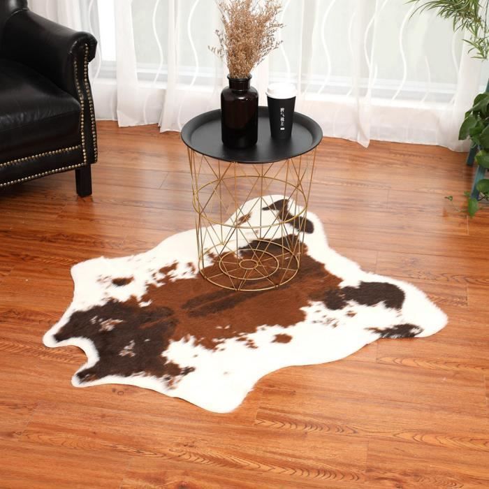 Grand Tapis Peau De Vache Marron Cognac 195x230cm – Paris Prix, Cuir
