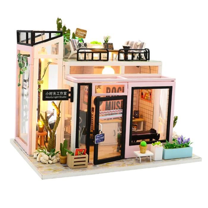 1/24 Kit DIY Maison de Poupée Miniature en Bois Construire Jouets Jigsaw 1/24 Kit DIY Maison de Poupée Miniature en Bois Construire Jouets Jigsaw