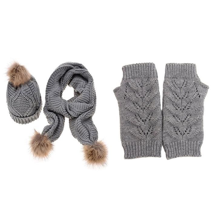 TDC Ensemble bonnet, écharpe et gants - Femme GRIS GRIS - Cdiscount  Prêt-à-Porter