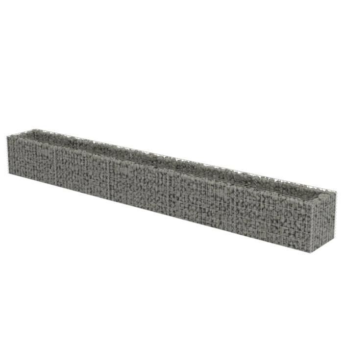 Jardinière Gabion Acier Galvanisé 360x30x10 Cm – Lit Surélevé Jardin – Clôture Décorative à Remplir Pierres - 11