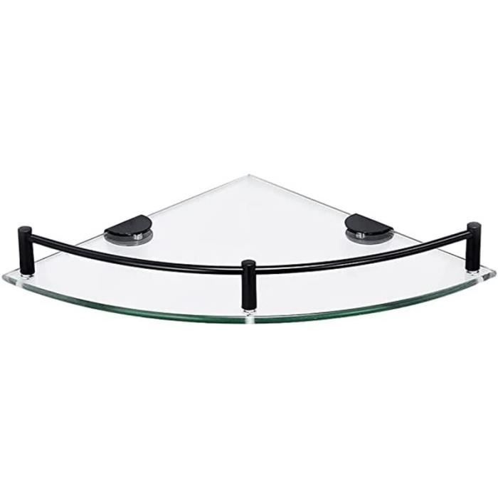 HarBin-Star Étagère D'Angle En Verre Trempé - Support Mural Salle De Bain 23,5 X 23,5 Cm
