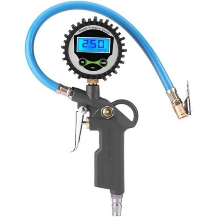 Gonfleur De Pneus Avec Manomètre ANCLLO - 220 PSI, Tuyau Flexible, En Laiton - Pour Voiture, Moto, Vélo, Camion