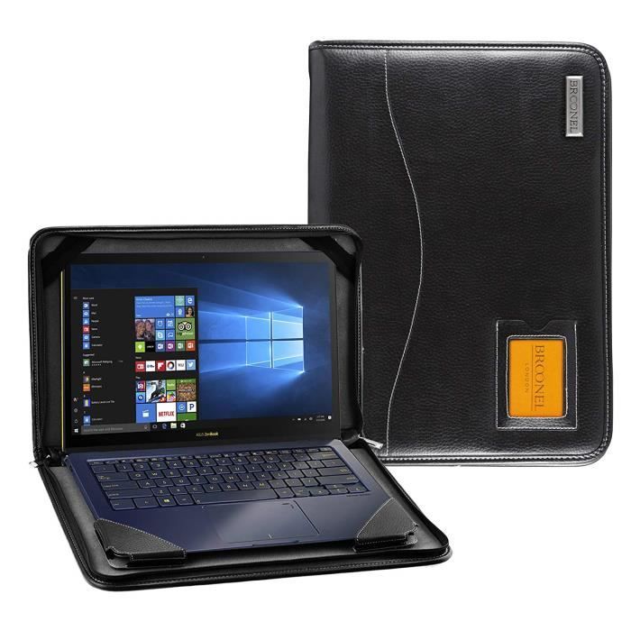 Top achat PC Portable Broonel - Série Contour - Housse De Protection En Cuir Noir Avec Bandoulière Compatible avec le Lenovo ThinkPad X1 Carbon 14" (7th pas cher