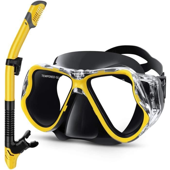 Masque De Plongée Integral Wsobue - Anti-Buée, Anti-Fuite - Support GoPro - Vision 180° - Pour Snorkeling
