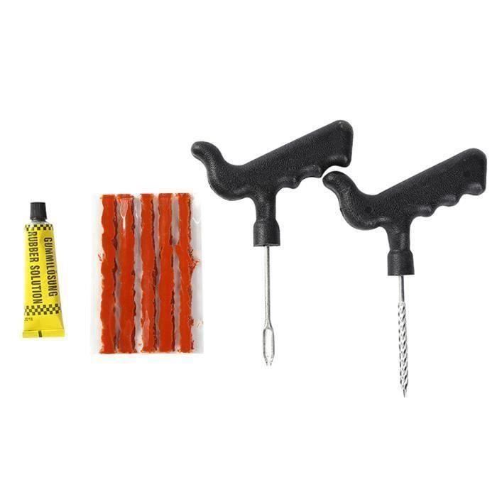 Kit de Réparation de Pneus de Vélo Tubeless MTB Outil de Perçage de Pneus de Vélo de Route avec 5 Bouchons de Pneu et Extrémité de Guidon Kit de Réparation de Pneus de Vélo Tubeless MTB Outil de Perçage de Pneus de Vélo de Route avec 5 Bouchons de Pneu et Extrémité de Guidon