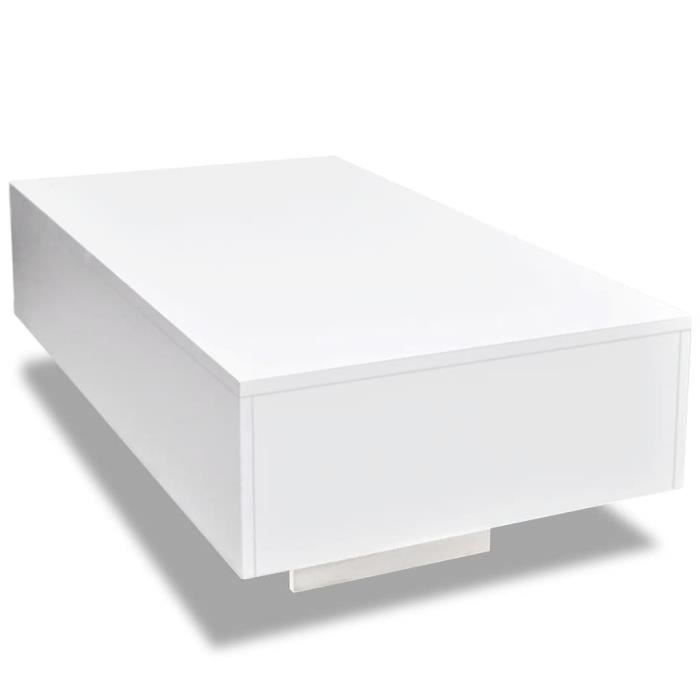 Moderne Table basse Haute brillance Blanche montage facile(9281)