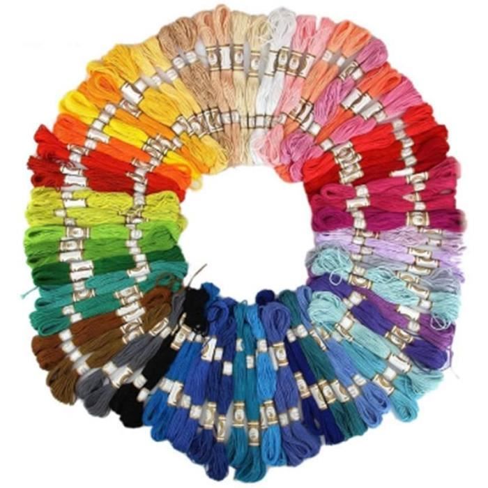 Kit Fils à Broder 50 Couleurs - 8m Par Couleur, Pour Bracelets Et Broderie