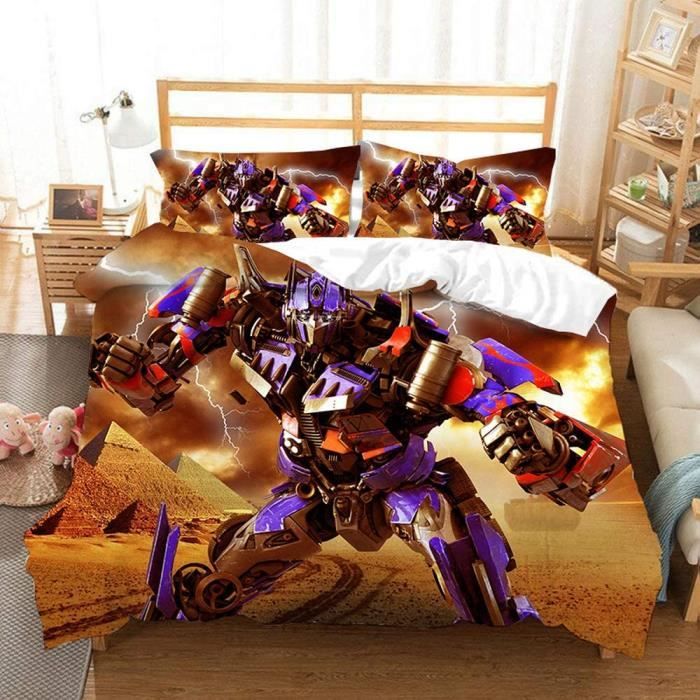 Housse De Couette Bumblebee Transformers - 220x240 Cm Avec Taies | Coton Et Fibres Douces