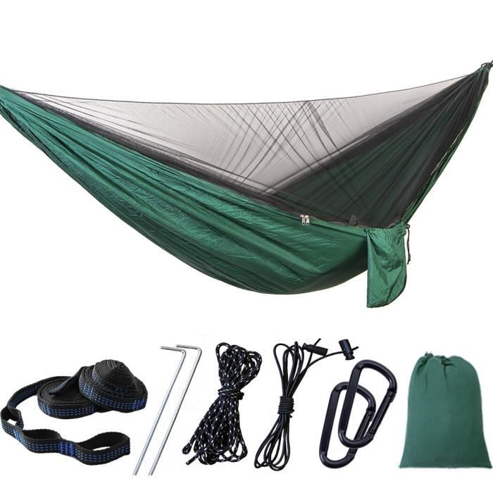 Hamac De Camping Avec Moustiquaire - Qevooon - Léger Portable Avec Sangles - Grand
