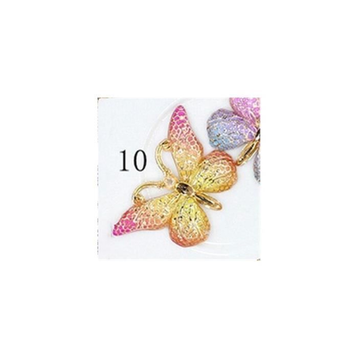 10 Breloques Papillon En Verre Et Strass SUNNYCLUE - 5 Couleurs - 20x27mm - Fabrication Bijoux DIY