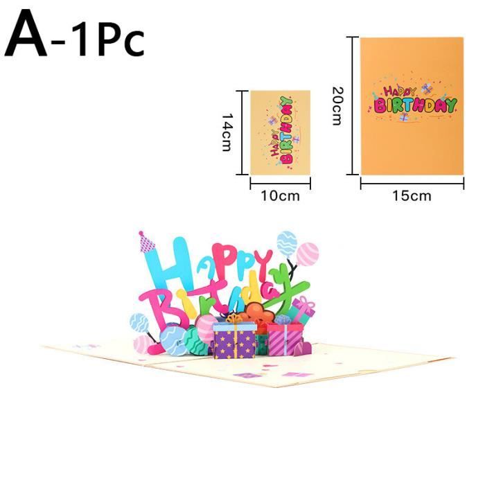 Carte Pop-up Anniversaire Princesse - Carte 3D Avec Enveloppe - Cadeau Fille