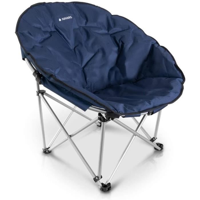 Navaris Chaise Pliante Ronde - Siège de Camping Pliable - Sac