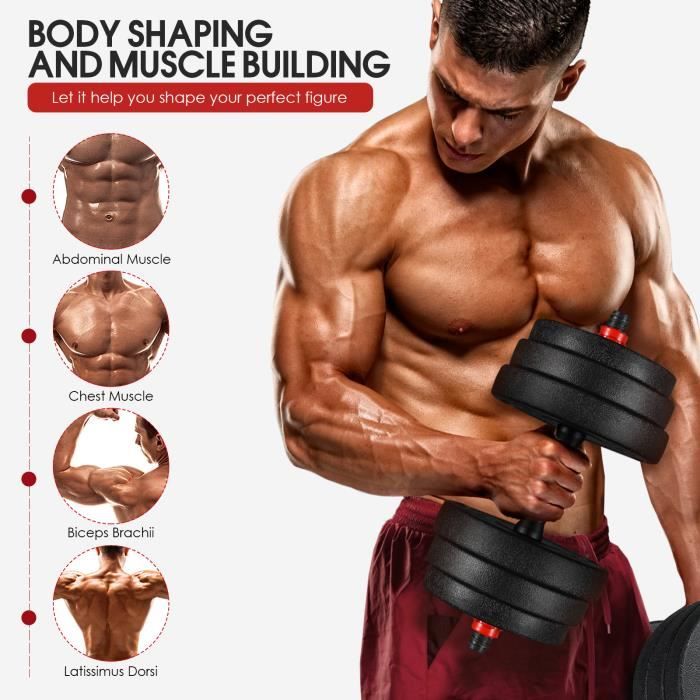 Kettlebell Ajustable 1-20kg Eric Flag - Haltère Réglable Avec Poignées Pour Musculation Fitness Crossfit