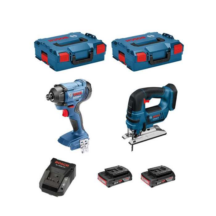 BOSCH Kit 18V BSK182D2B GDR 18V 160 + GST 18V LI B + 2 x 20 Ah + AL1820 + 2 x Boxx 136