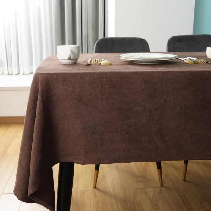 Nappe Rectangulaire Imperméable En PVC - Facile à Nettoyer - Taille 152x264 Cm - Couleur Beige