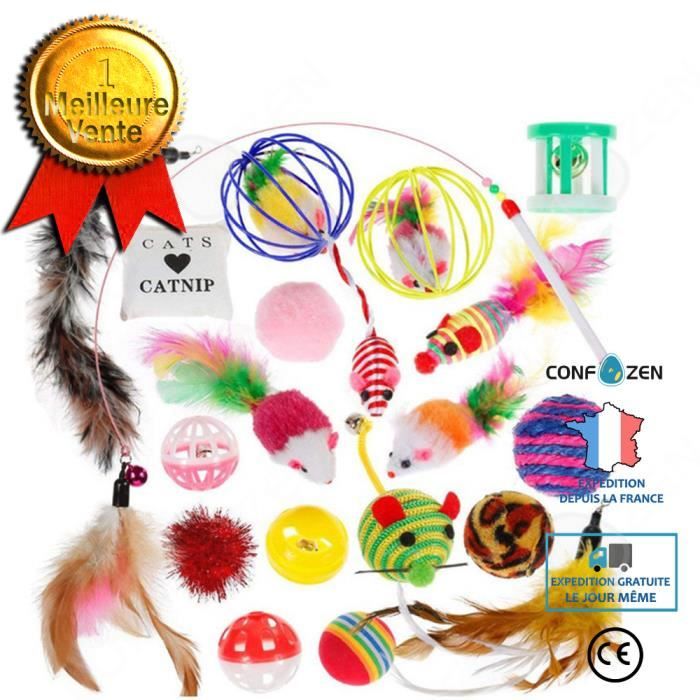 Confo® Ensemble De Jouets Pour Chats Pour Animaux De Compagnie Ensemble De Combinaisons De Couleurs Pour Souris Et Chats En P