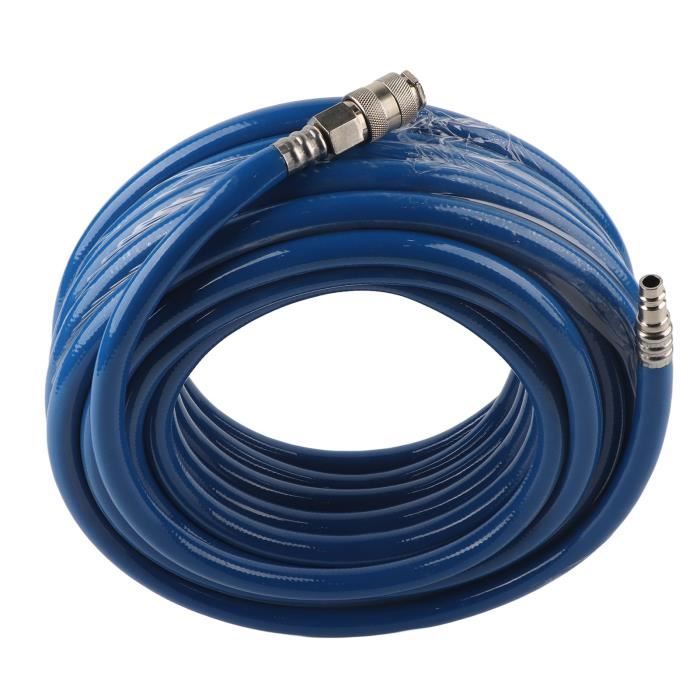 Tuyau Air Comprimé 900 PSI 30m PVC Flexible Avec Raccords Rapides 1/4 BPS - Intérieur 9,5mm